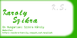 karoly szikra business card